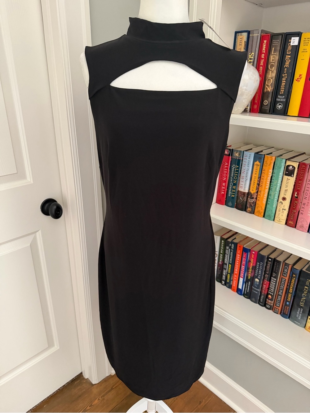 White House Black Market Black Sleeveless Cutout Sheath Dress